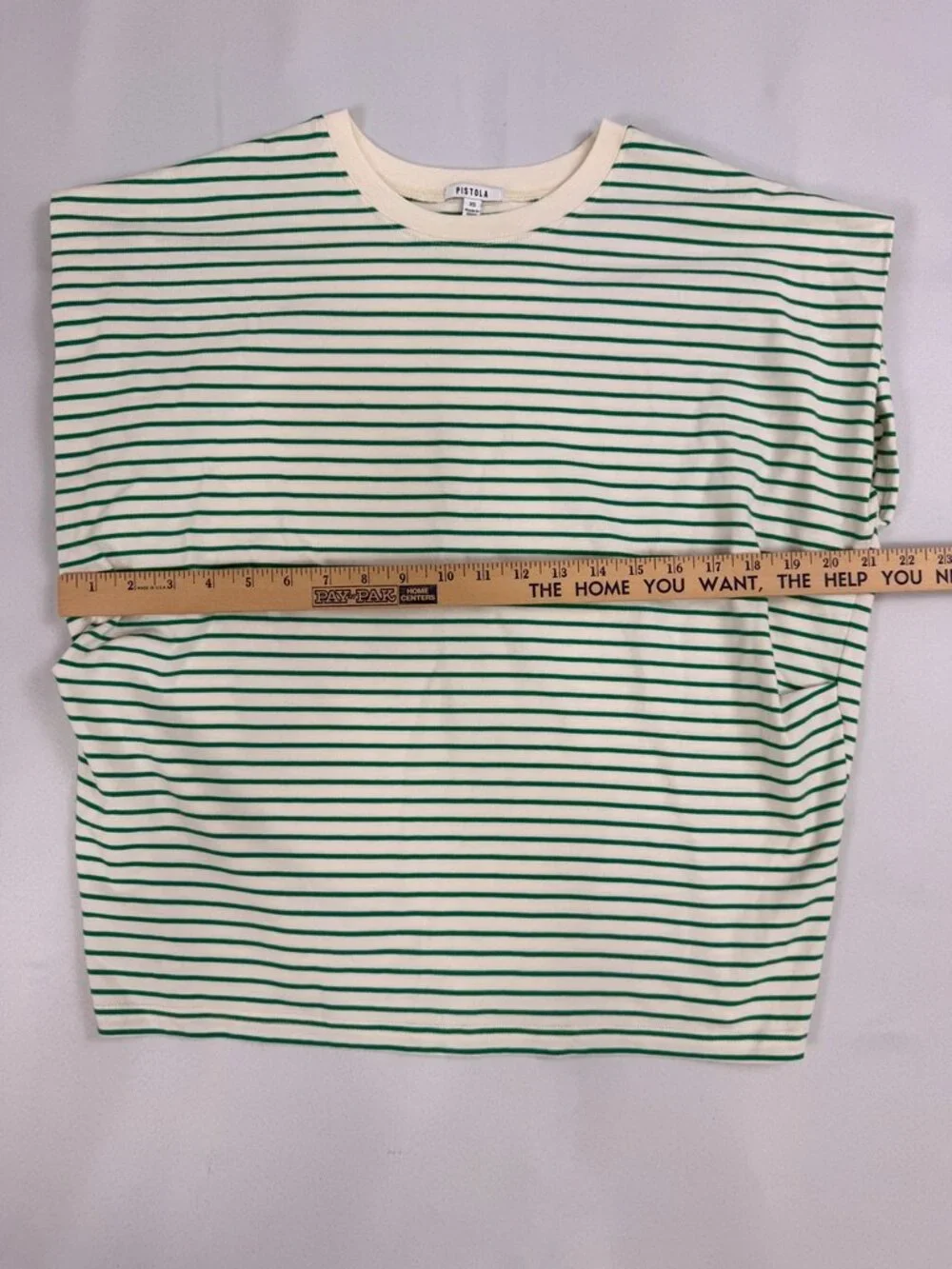 Pistola Green Stripe Shoulder Pad Muscle Tee XS - Picture 4 of 7
